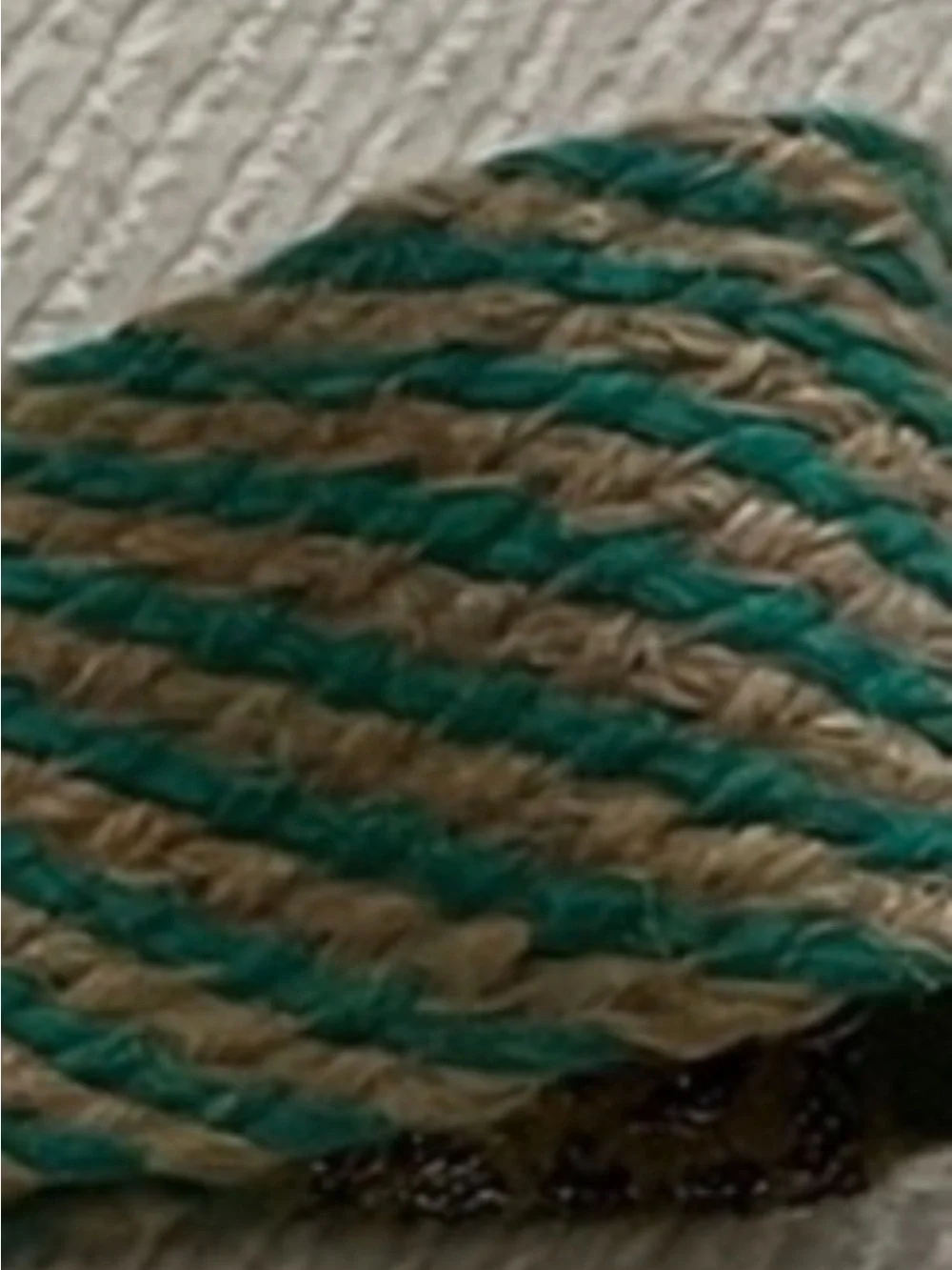 Women's Teal Twisted Rope Belt with Gold Accents